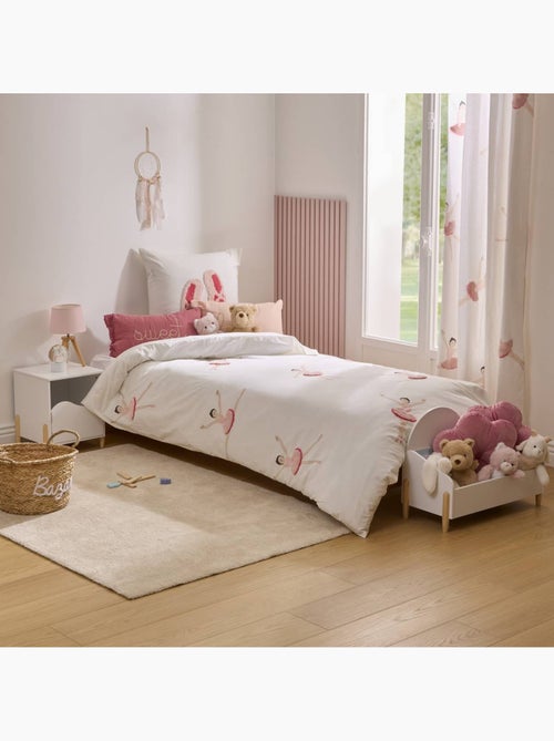Tufy 140x200 cm juego de cama blanco con estampado de bailarina - Kiabi Tufy 140x200 cm juego de cama blanco con estampado de bailarina - Kiabi