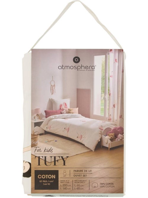 Tufy 140x200 cm juego de cama blanco con estampado de bailarina - Kiabi Tufy 140x200 cm juego de cama blanco con estampado de bailarina - Kiabi