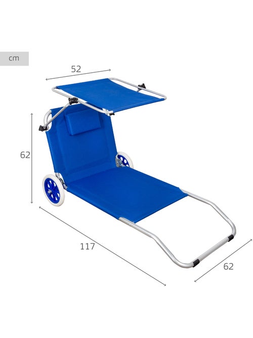 Tumbona carrito de playa plegable 2 en 1 aktive beach - Kiabi