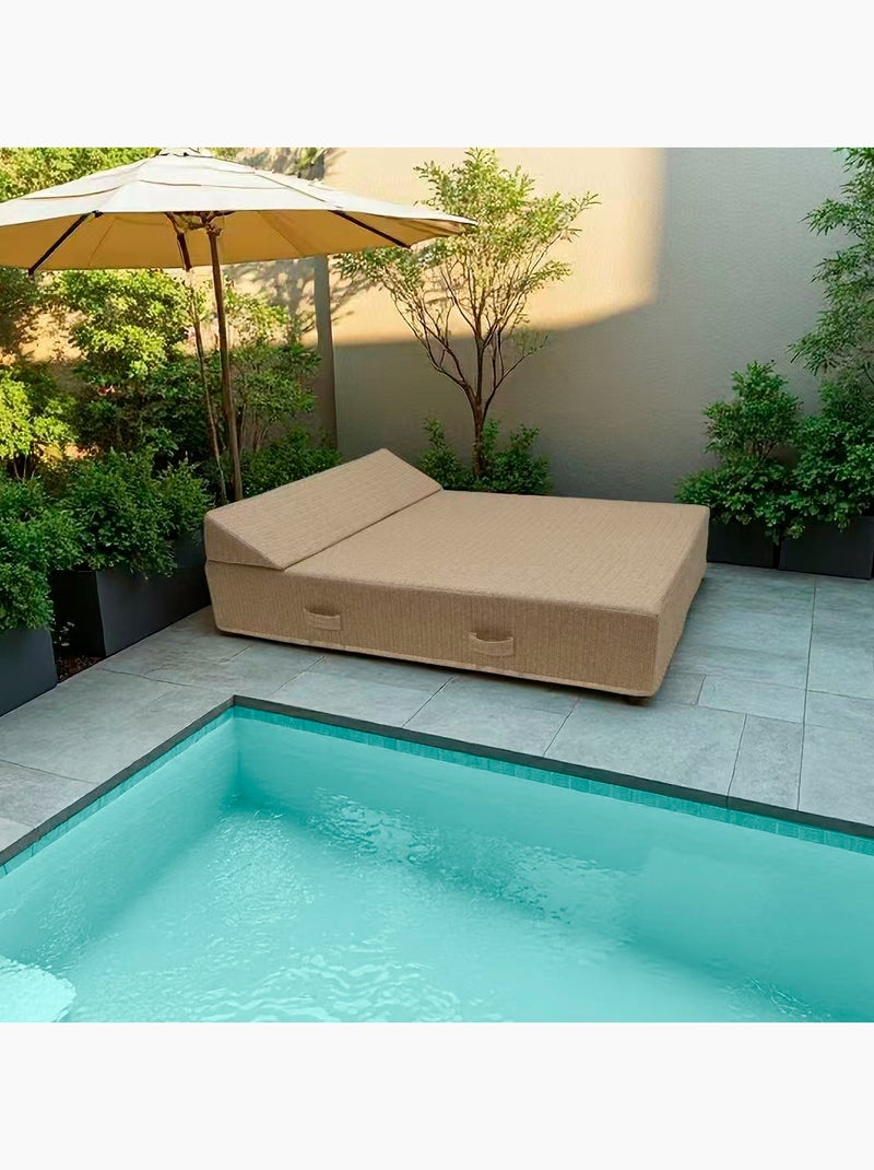 Tumbona de exterior XXL FORMENTERA Beige concha - Kiabi