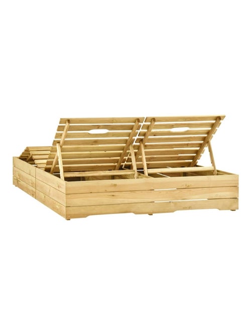 Tumbona doble para exterior de pino - Kiabi