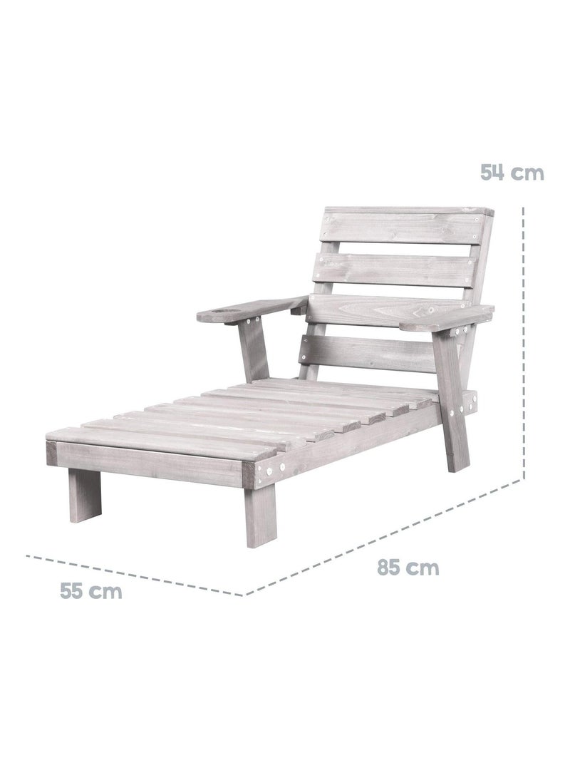 Tumbona infantil en madera maciza con 2 cojines 'Roba little stars' Gris - Kiabi
