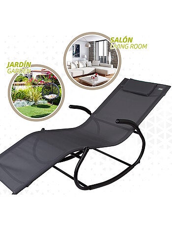 Tumbona mecedora de jardín con cojín aktive