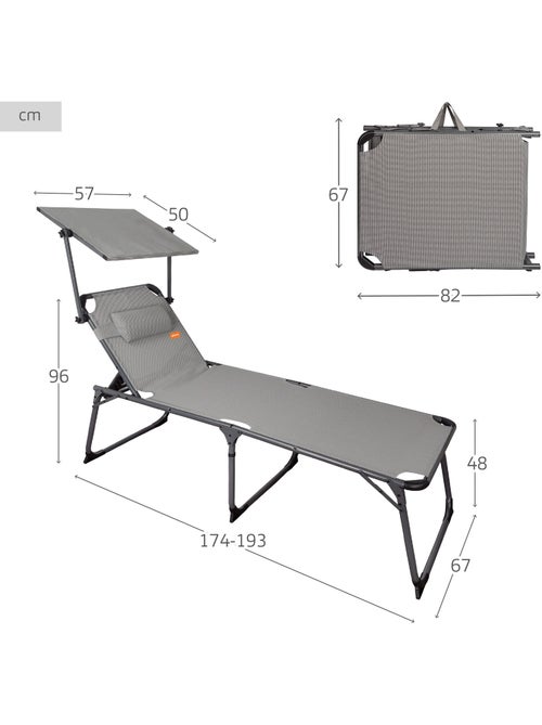 Tumbona plegable con parasol y cojín aktive - Kiabi