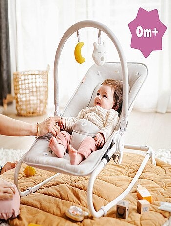 Tumbona plegable multifuncional 2 en 1 con arco de juegos, Lichen «Badabulle»