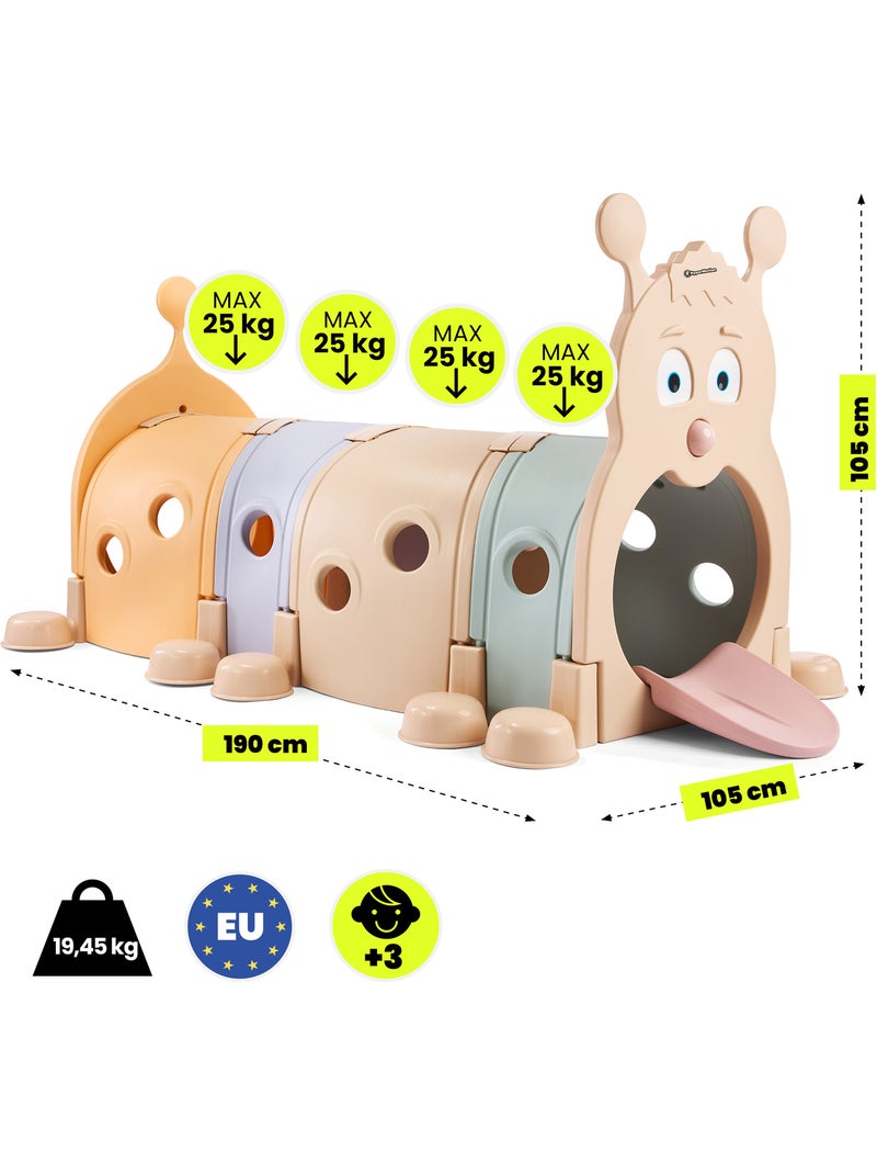 Túnel de juego modular en forma de oruga - para niños, circuito de motricidad interior y exterior N/D - Kiabi