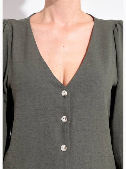Túnica abotonada y en relieve con cuello en V - AFIBEL - Kiabi