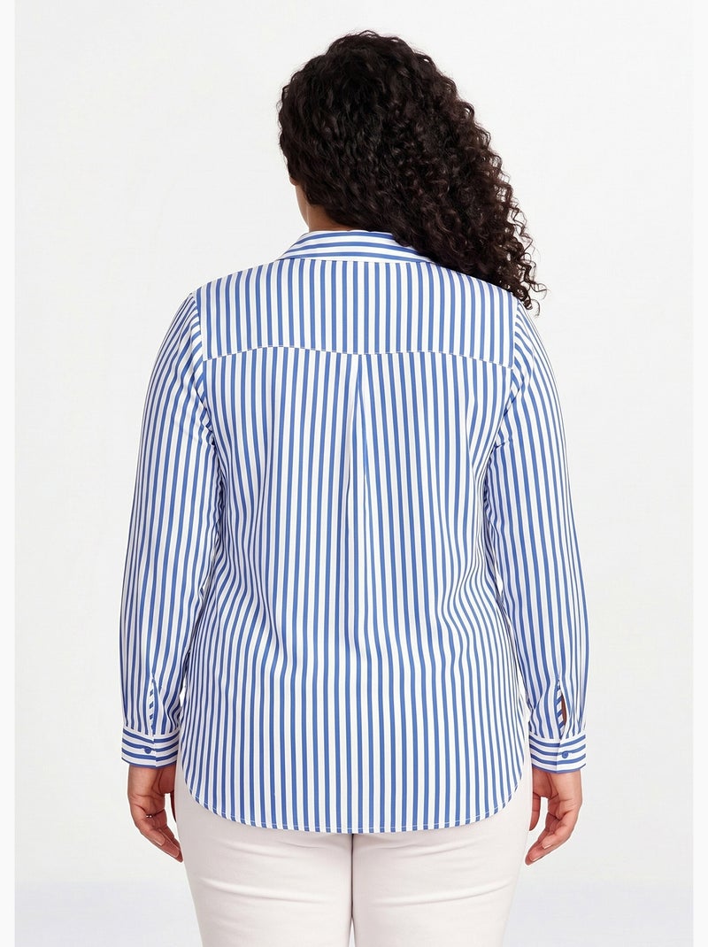 Túnica camisera larga rayas - Afibel Azul - Kiabi