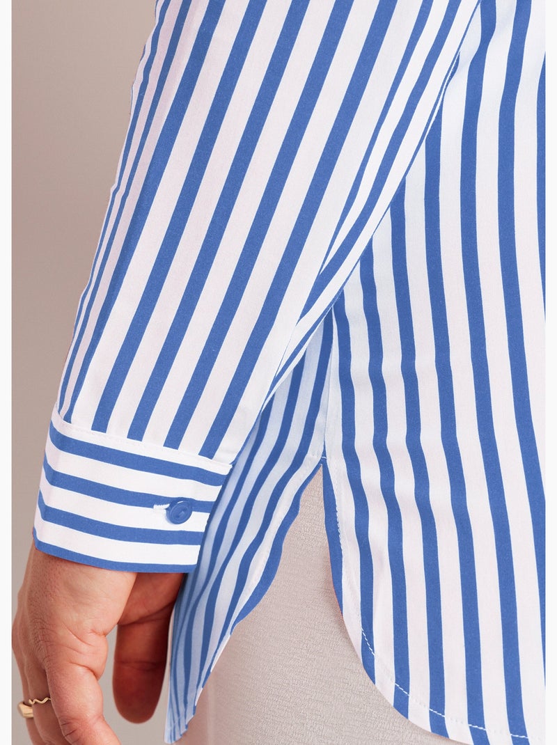 Túnica camisera larga rayas - Afibel Azul - Kiabi