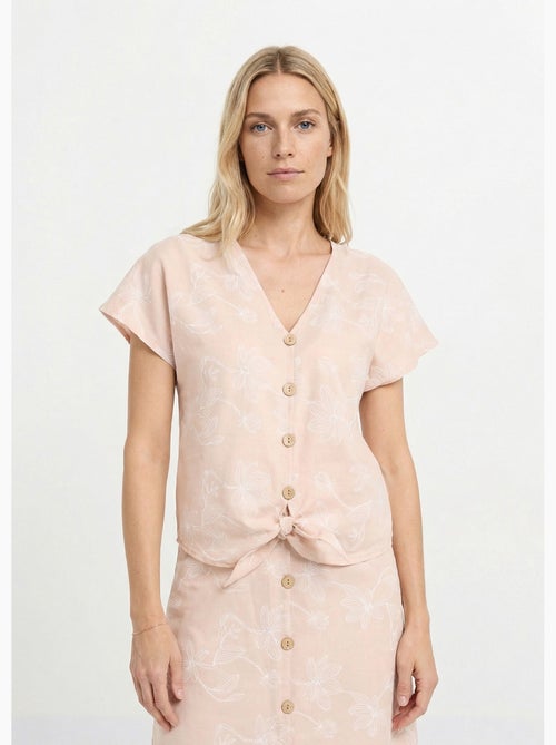 Túnica con estampado floral y cierre de lazo. - Afibel - Kiabi