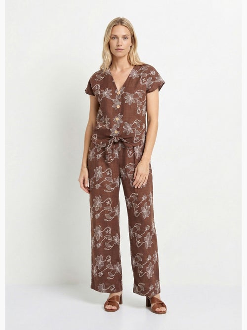 Túnica con estampado floral y cierre de lazo. - Afibel - Kiabi