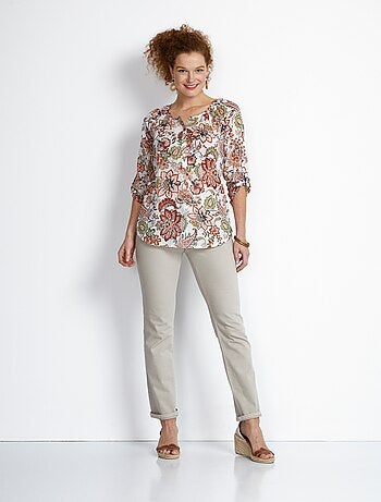 Túnica con estampado paisley y botones - Afibel