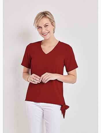 Túnica corta blusante, lisa o estampada - Afibel