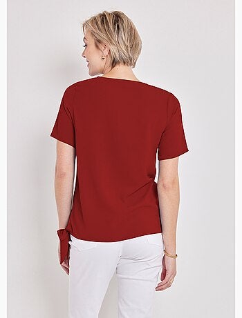 Túnica corta blusante, lisa o estampada - Afibel