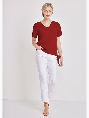 Túnica corta blusante, lisa o estampada - Afibel