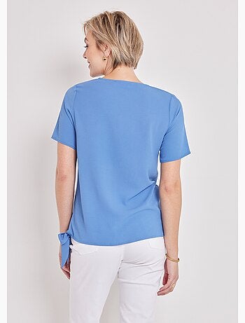 Túnica corta blusante, lisa o estampada - Afibel