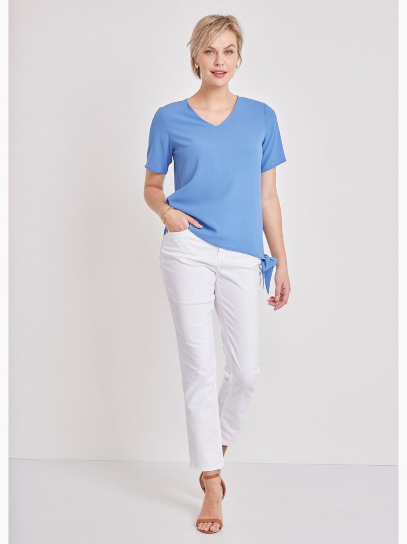 Túnica corta blusante, lisa o estampada Azul - Kiabi