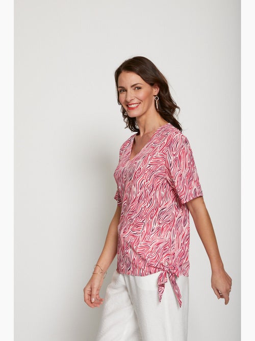 Túnica corta blusante, lisa o estampada - Kiabi