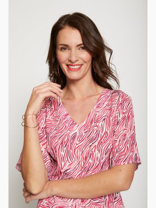 Túnica corta blusante, lisa o estampada - Kiabi