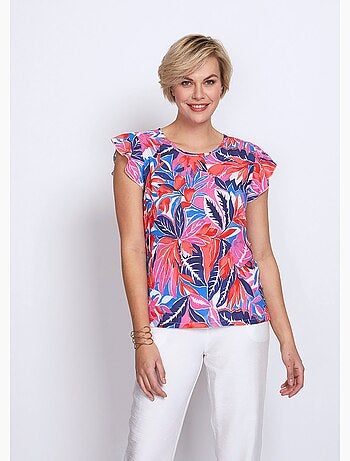 Túnica corta con volantes, lisa o estampada - AFIBEL