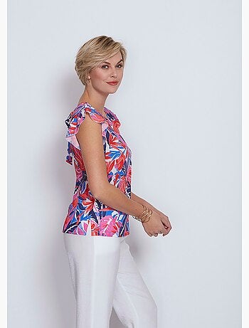 Túnica corta con volantes, lisa o estampada - AFIBEL