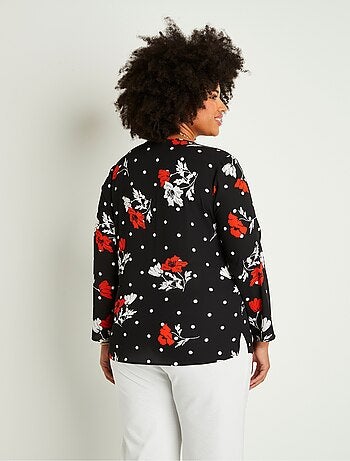 Túnica corta recta flores - Afibel