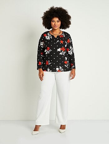 Túnica corta recta flores - Afibel