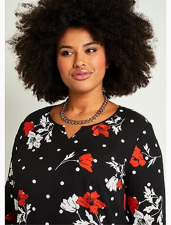 Túnica corta recta flores - Afibel