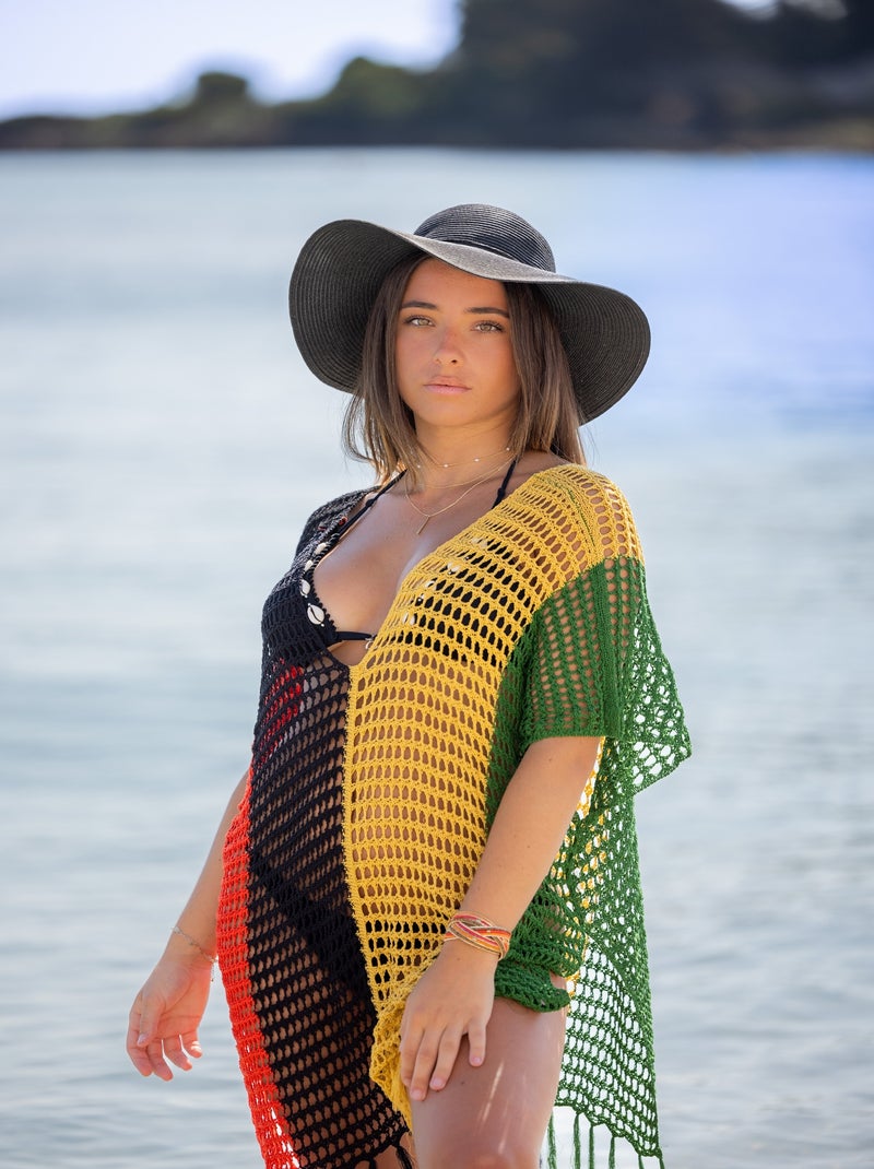 Túnica de Playa Strip Paola Multicolor - Kiabi
