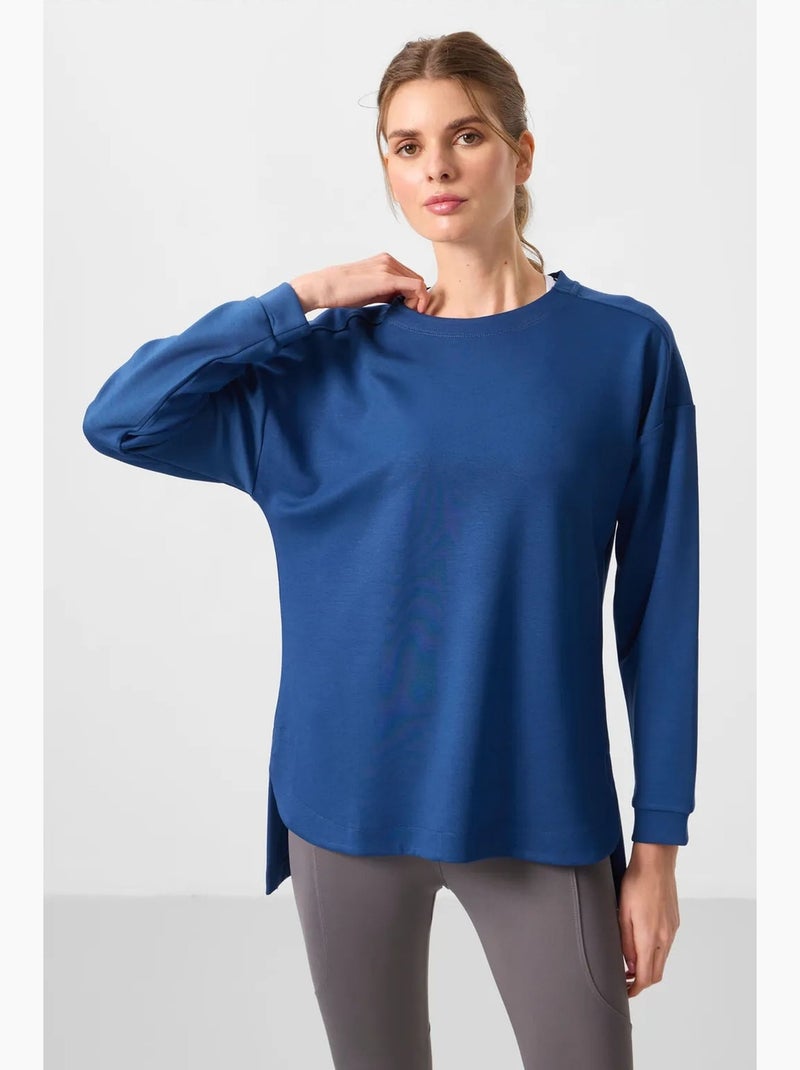Túnica de punto jersey de manga larga tommy Azul - Kiabi