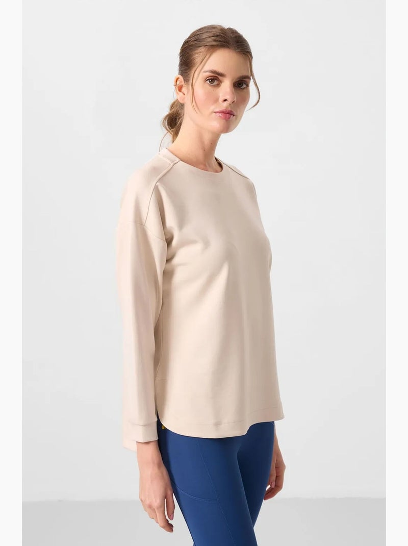 Túnica de punto jersey de manga larga tommy Beige arcilla - Kiabi