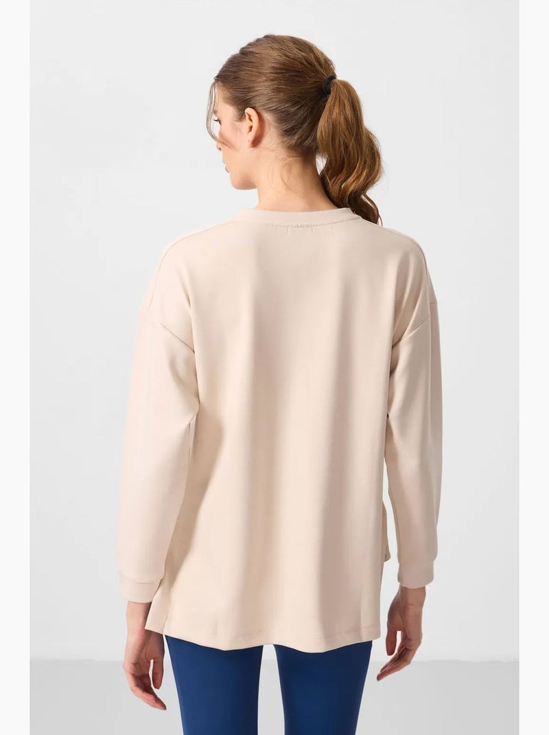 Túnica de punto jersey de manga larga tommy Beige arcilla - Kiabi