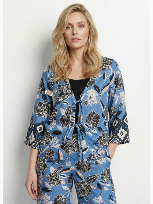 Túnica de satén con estampado floral oriental. - AFIBEL - Kiabi