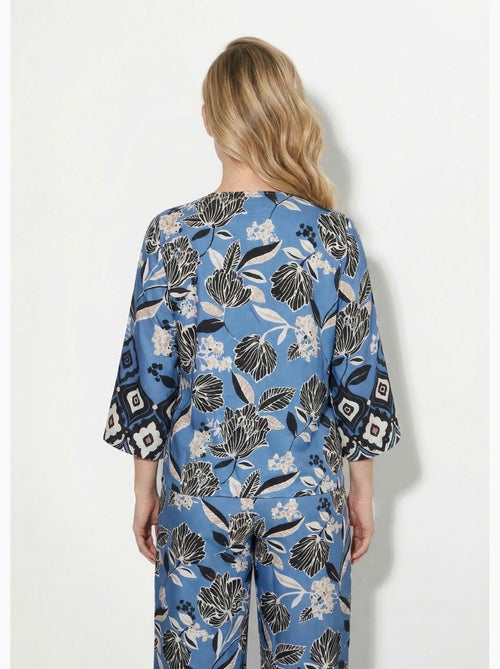 Túnica de satén con estampado floral oriental. - AFIBEL - Kiabi