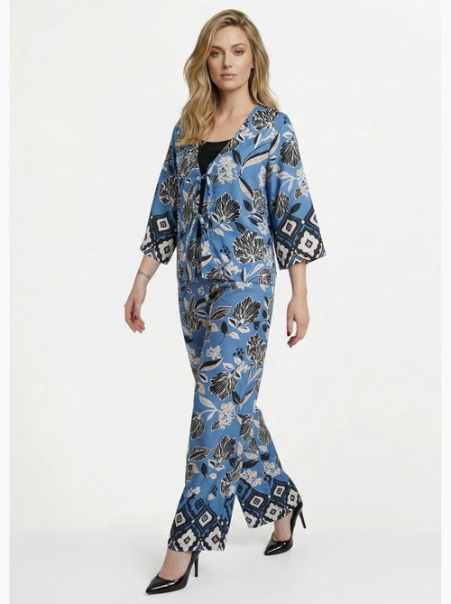 Túnica de satén con estampado floral oriental. - AFIBEL - Kiabi