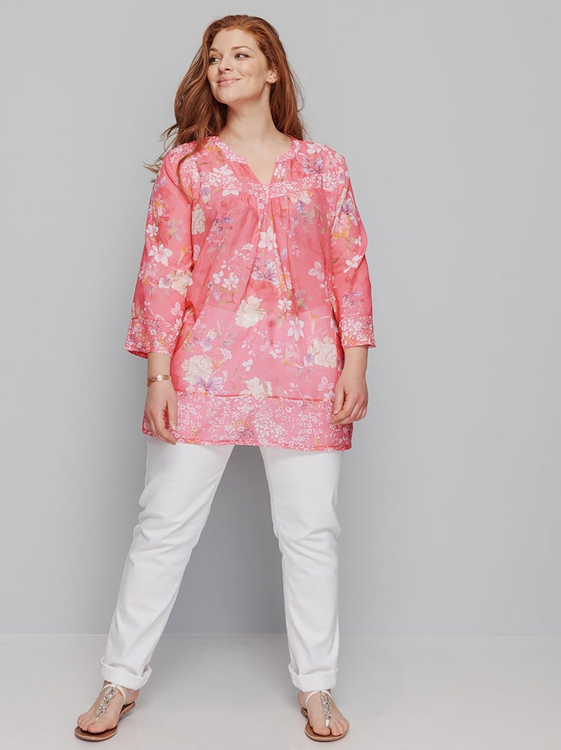 Túnica de voile estampada - AFIBEL Rosa fucsia - Kiabi