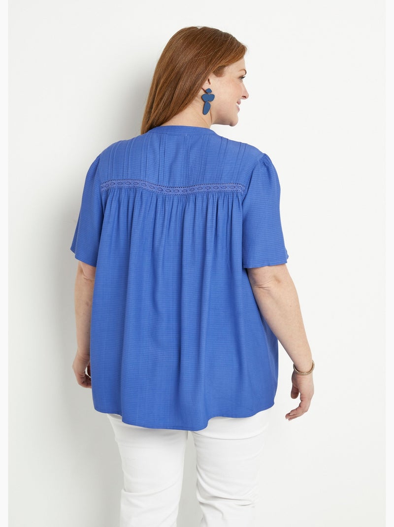 Túnica estampada con mangas de murciélago - Afibel Azul - Kiabi