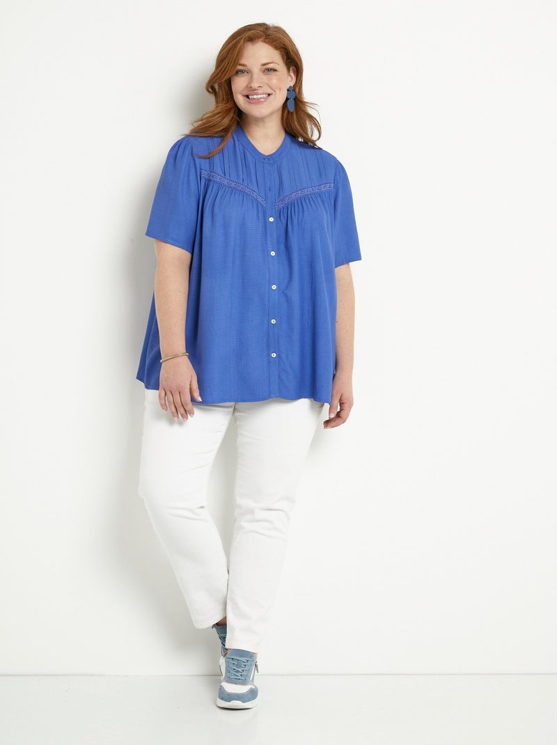 Túnica estampada con mangas de murciélago - Afibel Azul - Kiabi