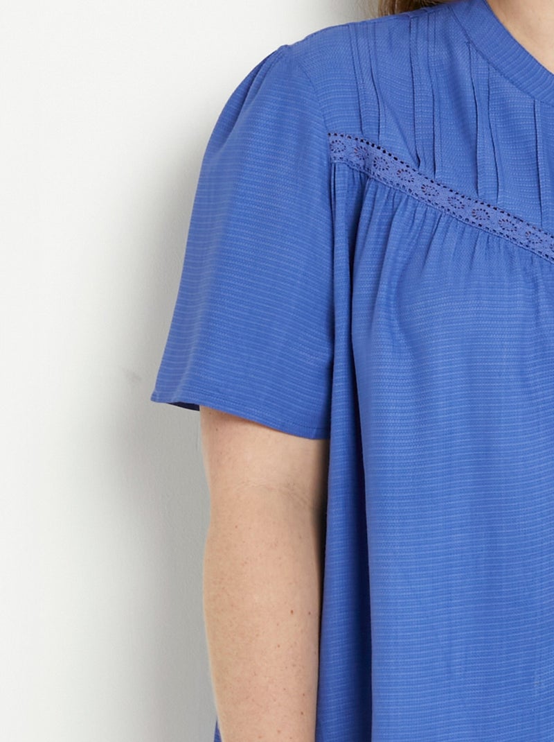 Túnica estampada con mangas de murciélago - Afibel Azul - Kiabi