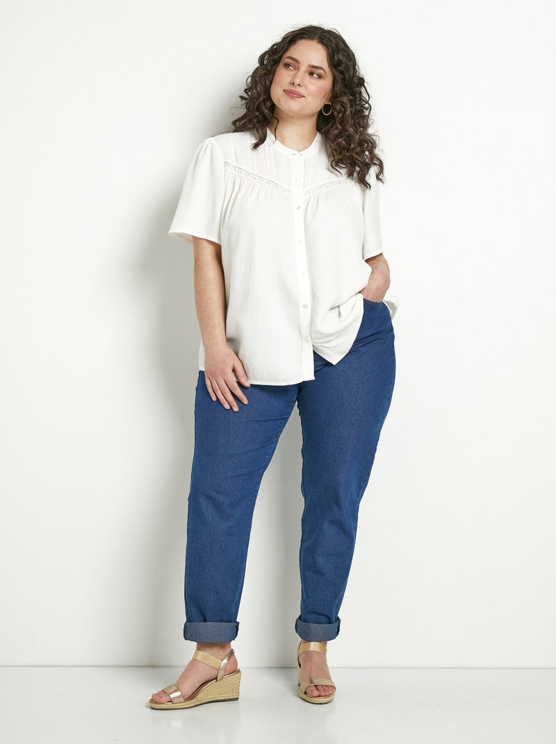 Túnica estampada con mangas de murciélago - Afibel Crudo - Kiabi