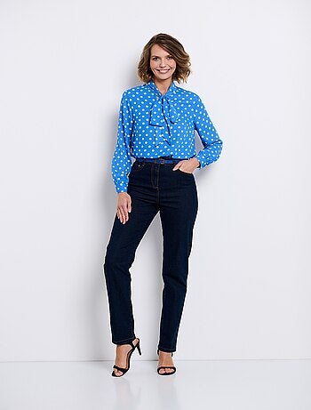 Túnica fluida con cuello lavallière, liso o con lunares - Afibel