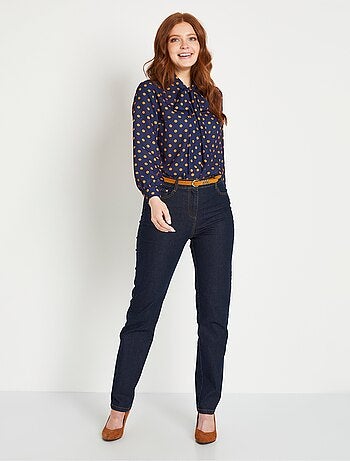 Túnica fluida con cuello lavallière, liso o con lunares - Afibel