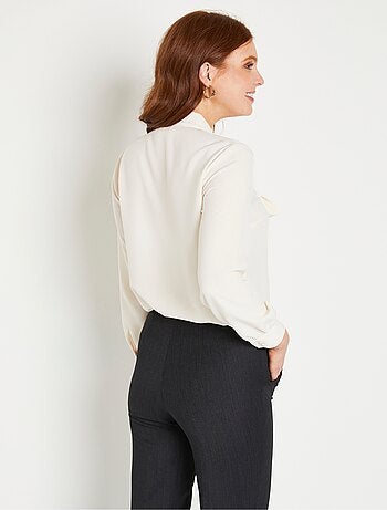 Túnica fluida con cuello lavallière, liso o con lunares - Afibel