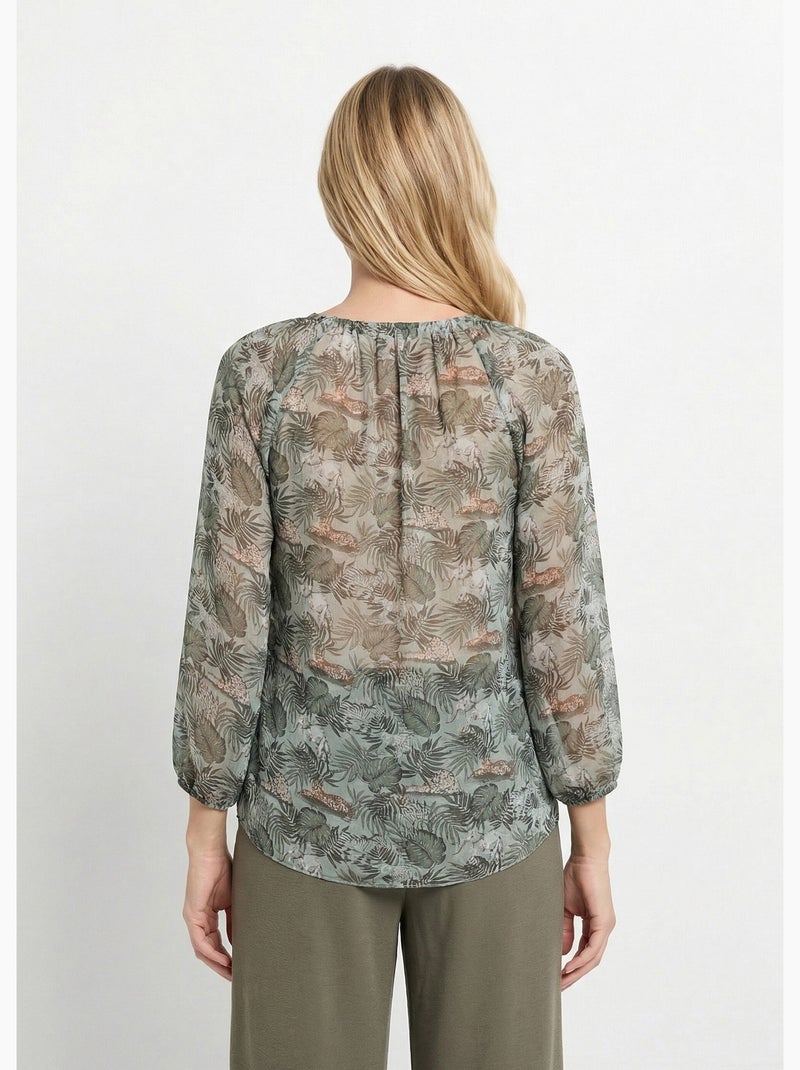 Túnica gasa estampado animal selva - Afibel Verde - Kiabi