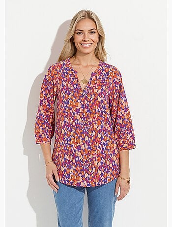 Túnica holgada abotonada con mangas largas 3/4 - AFIBEL