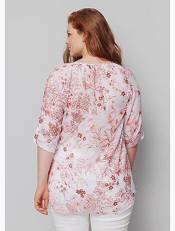 Túnica holgada con botones y gasa estampada - AFIBEL