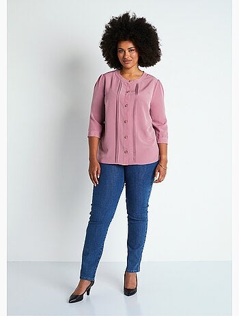 Túnica holgada de largo medio con cuello redondo - Afibel