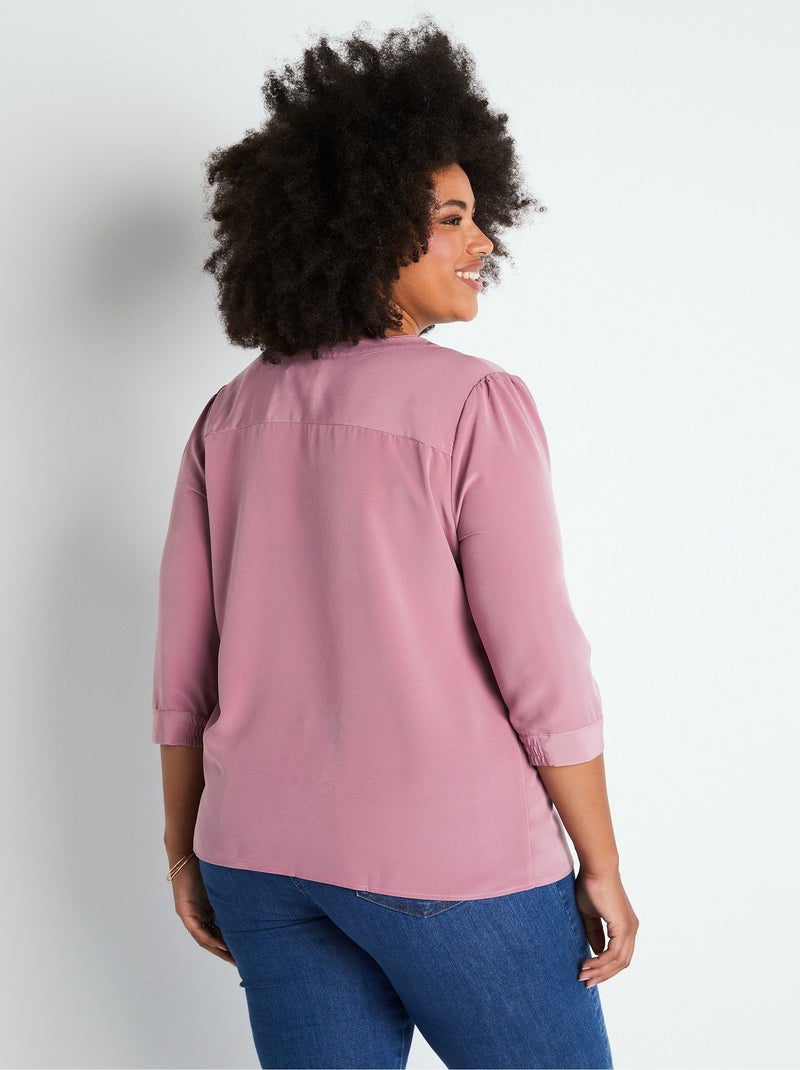 Túnica holgada de largo medio con cuello redondo - Afibel Malva lila - Kiabi