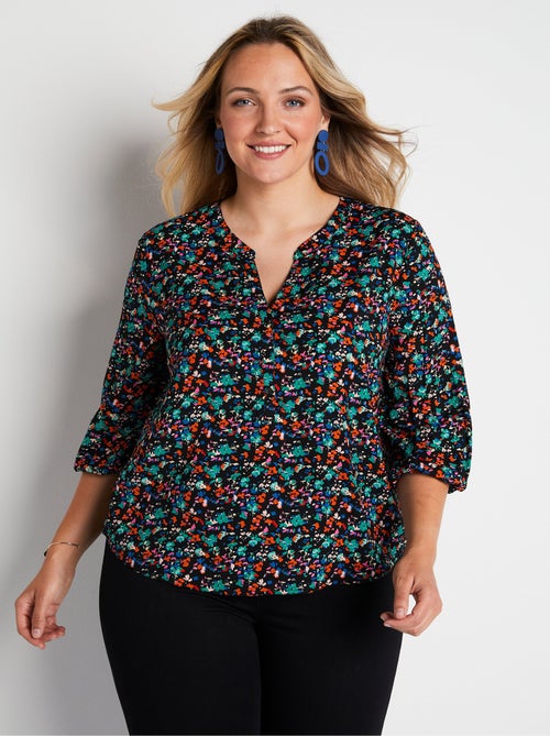 Túnica holgada de largo medio con mangas 3/4 - Kiabi