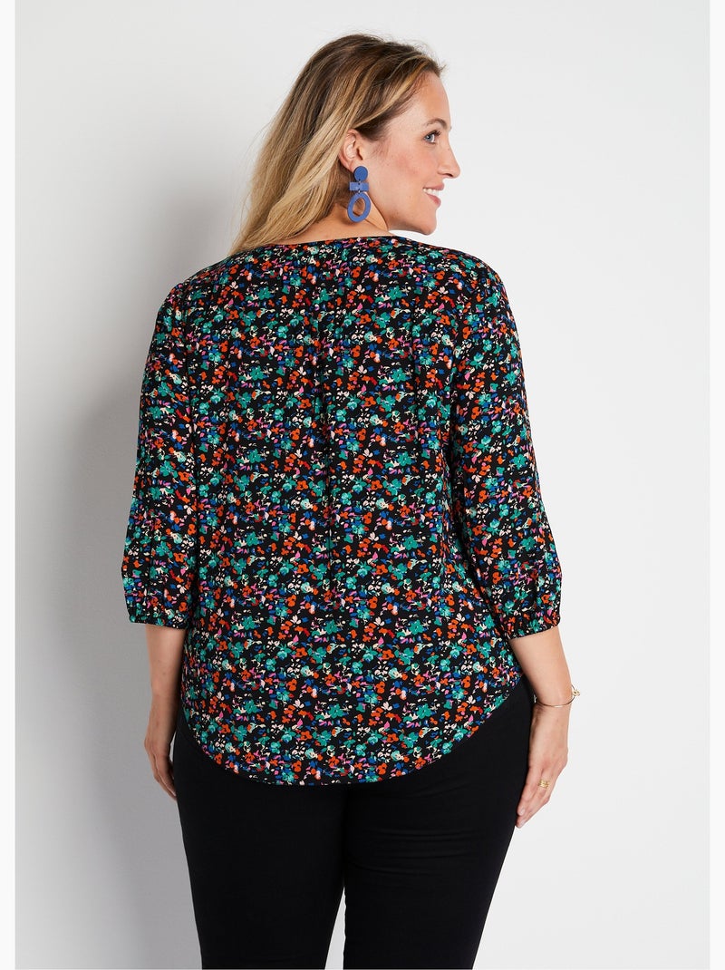 Túnica holgada de largo medio con mangas 3/4 Multicolor - Kiabi